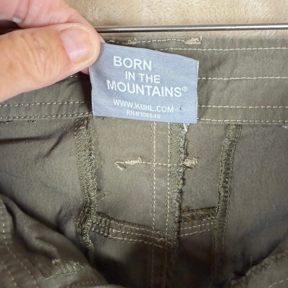 Kuhl Womens Cargo Pants Olive Green Roll Up Hiking Outdoor Utility Size 8R - Picture 5 of 11